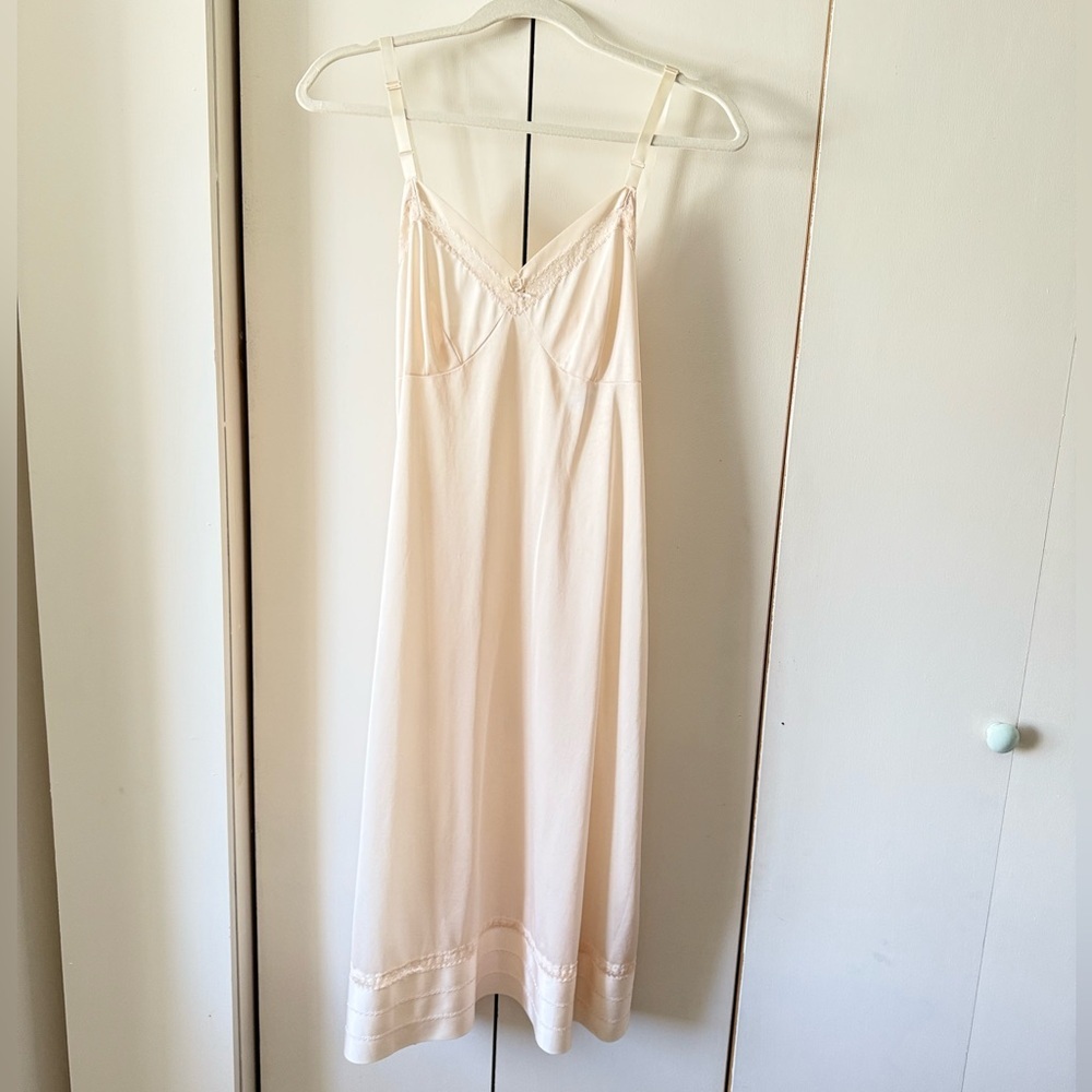 Vintage Lorraine Elegant Cream Slip Dress - Perfect for bride bridal wedding